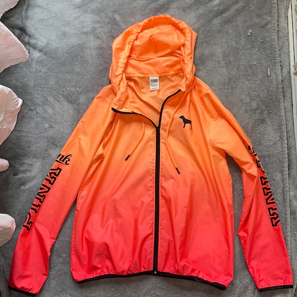 Pink ombré rain jacket